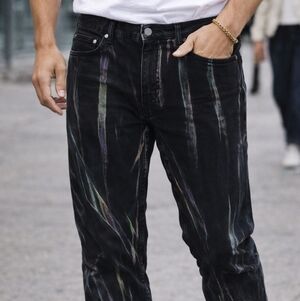 Ksubi Black Multicolor Chitch Pink Refrakt Jeans Size 40x33